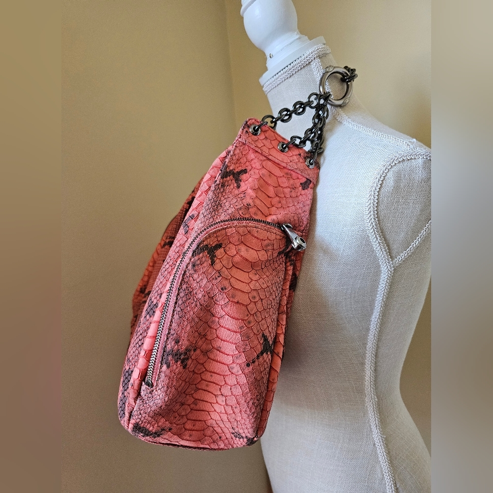 Henri Bendel Salmon snakeskin purse - Picture 3 of 7